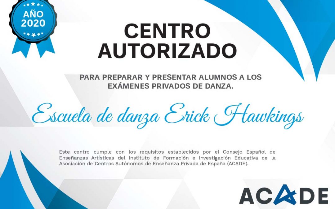 Certificados de pertenencia a ACADE de las escuelas de danza para 2020