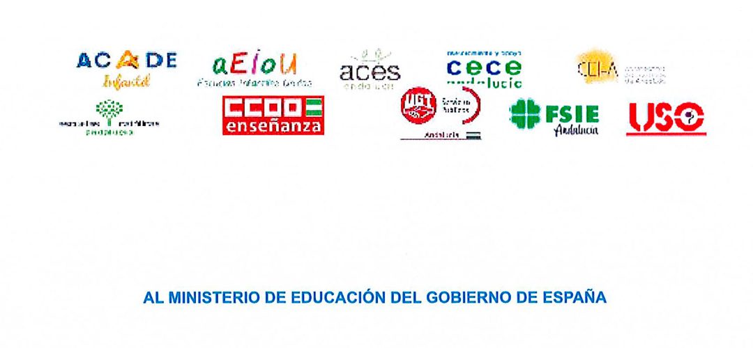 ACADE, con los representantes de la Mesa de Infantil de Andalucía, firma un manifiesto para cambiar el uso de los Fondos Europeos
